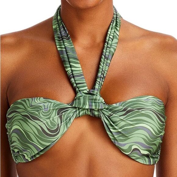 Cult Gaia Manon Printed Halter Bikini Top - Picture 1 of 7